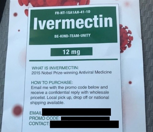 Ivermectin flyers being distributed in Kelowna.