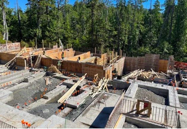 Construction is underway on this affordable housing project in Tofino.