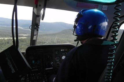 An RCMP helicopter was used extensively in the search for a missing hiker west of Clinton earlier this week.