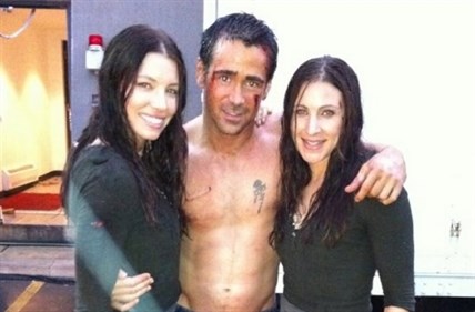 Kelowna native Janene Carleton on the set of Total Recall with Jessica Biel and Colin Farrell.