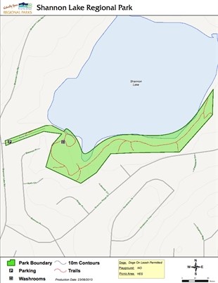 A map of Shannon Lake Regional Park