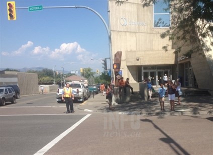 Some downtown Kamloops businesses were evacuated because of a gas line leak August 5, 2014.