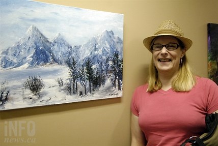 Marie Bertman is a former patient of the free dental clinic. She donated four of her original paintings to the clinic as her way of saying thank you for the treatment she received.