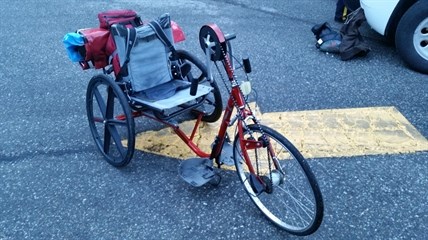 Police were able to recover a stolen bicycle, modified to aid a handicapped man, Aug. 14, 2014.