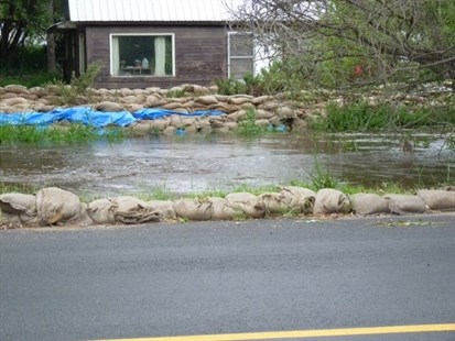 Duteau Creek rapidly rising