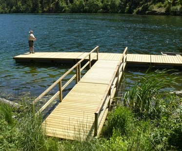 The new dock on Yellow Lake will be enjoyed by anglers from Penticton and Keremeos all year round.