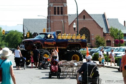 A monster truck is just about the only vehicle you'll see parked on Bernard Avenue this Saturday.