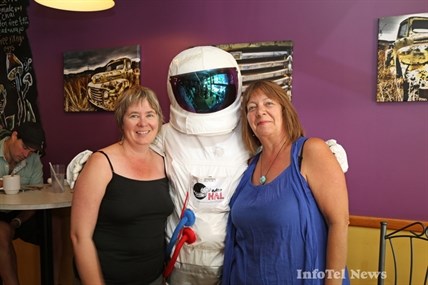 Astro HAL stops for pictures with fans during his stop in Kamloops Friday morning.