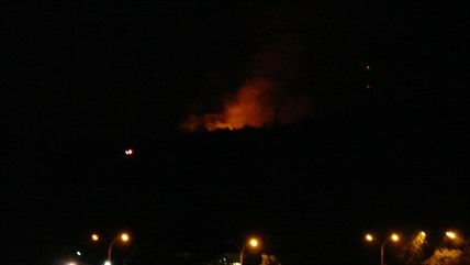 The Vernon landfill fire as seen from College Way near Okanagan College's Vernon campus.