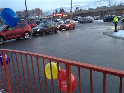 RCMP showed up to the North Kamloops Wendy's location to help control the influx of traffic for Dreamlift Day.