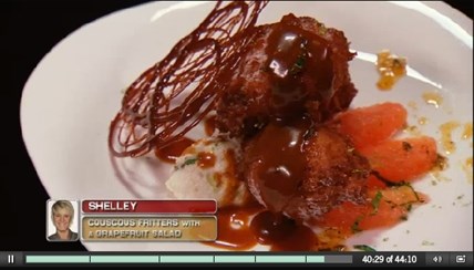 Chef Shelley Robinson impresses the judges with her dessert during the second episode of Chopped Canada.