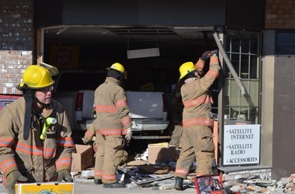 A pick-up truck drove right into The Source in Armstrong in February, taking out the the front of the store. 