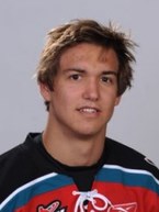 Mitchell Callahan as he appeared when he played right wing for the Kelowna Rockets from 2008-11. He was #24.