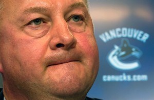 FILE - In this May 22, 2013 file photo, Vancouver Canucks president and general manager Mike Gillis addresses reporters in Vancouver, British Columbia. The Canucks have fired Gillis, Tuesday, April 8, 2014, a day after being eliminated from playoff contention.
