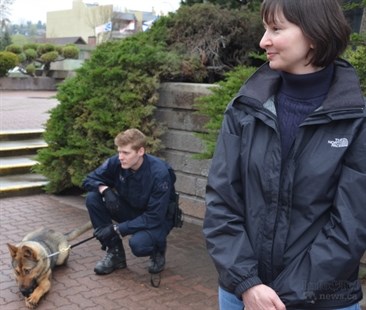 Sherri Funfer won a day with the police dog unit as part of a fundraiser last November. 