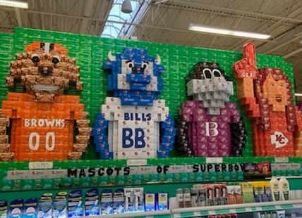 Outstanding NFL display at Kelowna grocery store for Super Bowl