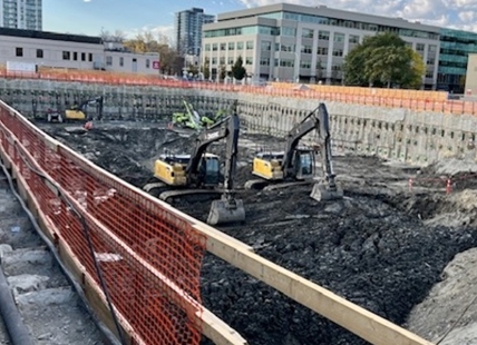 Residents across from the big hole UBCO dug in downtown Kelowna might have to evacuate their building