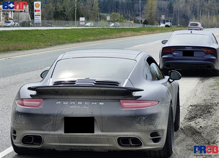 Audi and Porsche caught doing more than 200 km/h on Highway 1 in Chilliwack