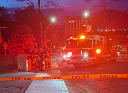 Car hits Kamloops building, causes natural gas leak