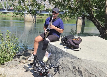 Saxophone player adds relaxing charm to popular Kamloops park