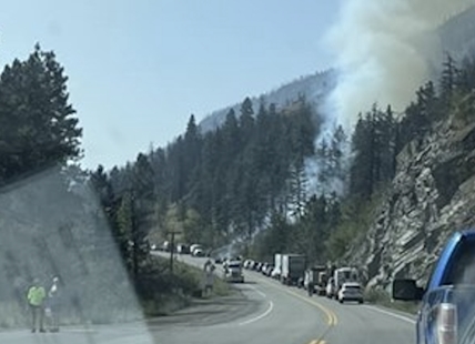 UPDATE: Highway 97 reopens to single lane traffic as crews fight wildfire near Peachland