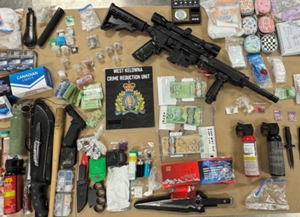 Drugs, cash, weapons seized as police target crime in downtown West Kelowna