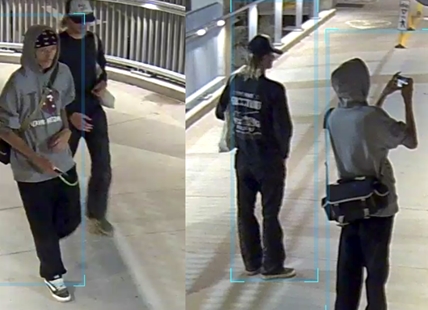 Graffiti 'artists' caught on camera spray painting new Kelowna pedestrian overpass