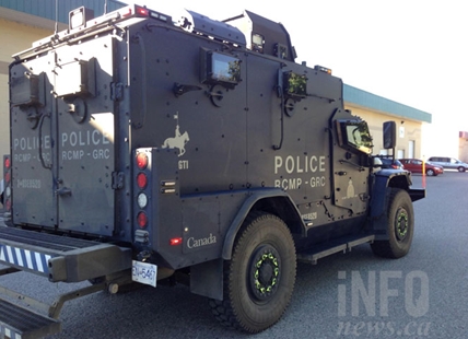 Heavily armed RCMP officers arrest suspect in Kamloops