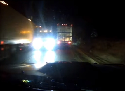 iN VIDEO: West Kelowna man narrowly avoids head-on collision with semi