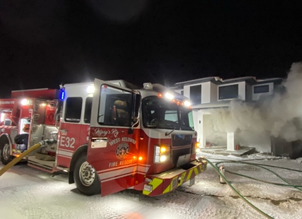 West Kelowna firefighters battle cold to attack stubborn fire