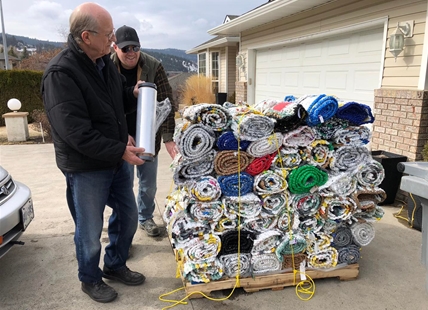 Shipment of sleeping mats made from plastic bags on way to Ukraine from Kamloops