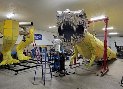 Okanagan’s massive t-rex sculpture creator enters contest for $25,000 USD