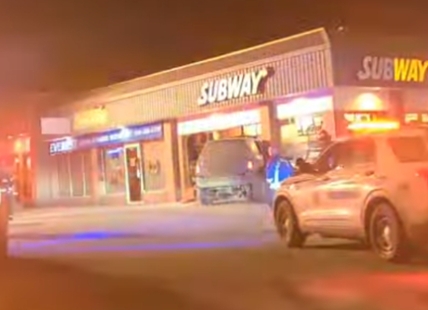 iN VIDEO: SUV smashes into cop car, West Kelowna Subway