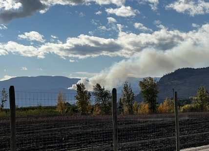 Smoke plume near West Kelowna from prescribed burn