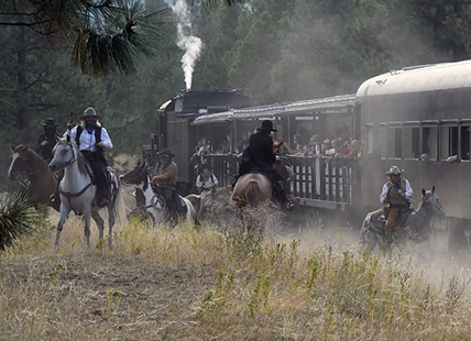 Bandits on horseback needed to rob Summerland's Kettle Valley steam train