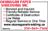 Okanagan Paper Shredding Inc