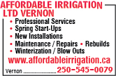 Affordable Irrigation Ltd Vernon