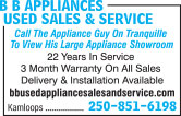 B B Used Appliances Sales & Service
