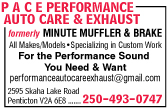 P A C E Performance Auto Care & Exhaust