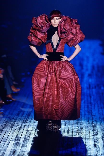 A model presents an ensemble by U.S. fashion designer Marc Jacobs