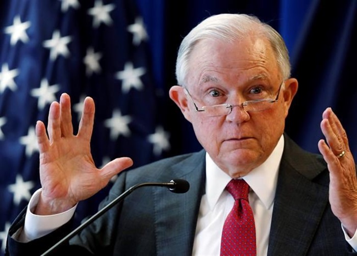 The Latest Sessions resigns as attorney general