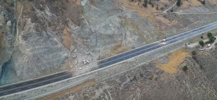 This is the slide closing Highway 97 north of Summerland.