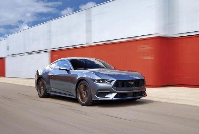 This photo provided by Ford shows the 2024 Ford Mustang in EcoBoost trim. It is a muscle car with a powerful turbo four-cylinder engine. The V8 models are great, but they're significantly more expensive. 