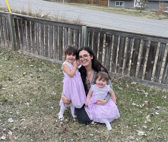 Tyreana Swinford of Kamloops with her two small children. 