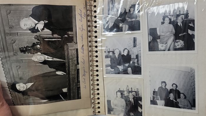 This photo shows two pages of a family album found in a garbage bin in Penticton. 