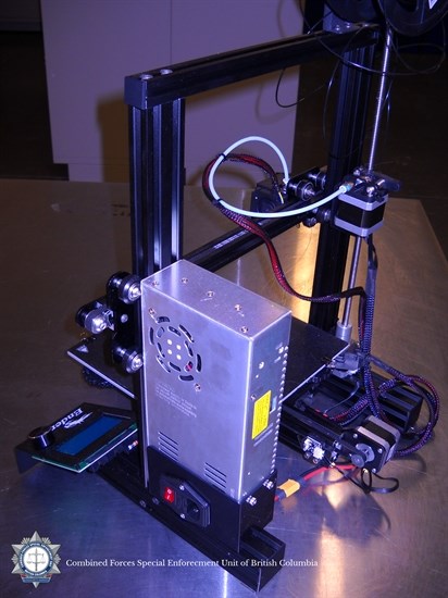 A 3D printer used to manufacture guns seized by RCMP.