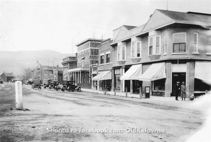 A picture of Bernard Avenue from the 1920s shared by the 'Old Kelowna' Facebook group. 