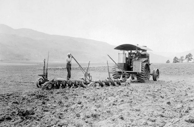 Ploughing for the orchards