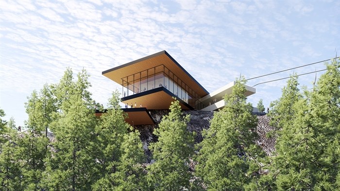 Imagined gondola station for Okanagan Gondola