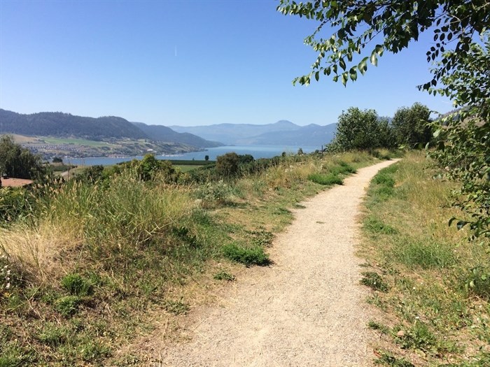 The Grey Canal trail above the Bella Vista neighbourhood in Vernon.